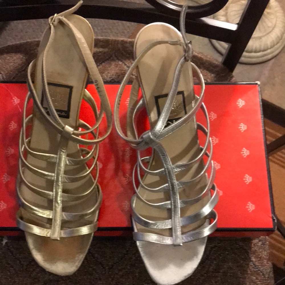 Nina Size 8.5 BronzePr & SilverPr. $10 a pair.